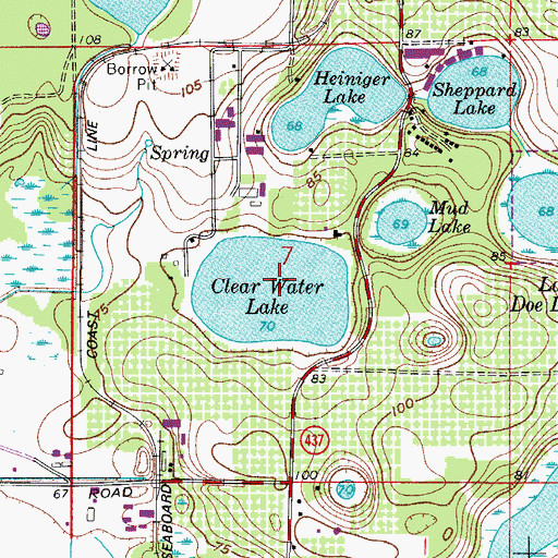 Topographic Map of Clear Water Lake, FL