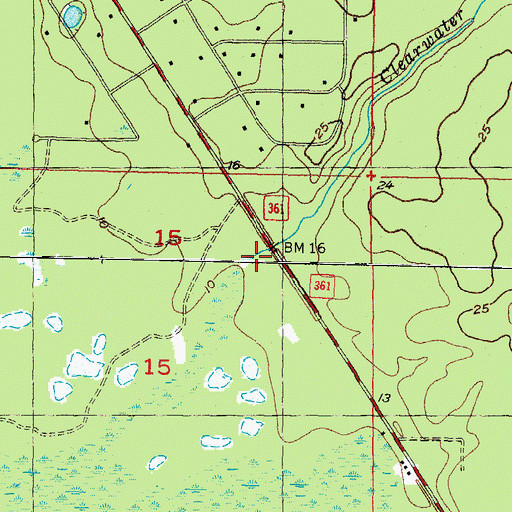 Topographic Map of Clearwater Creek, FL