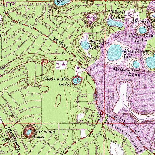Topographic Map of Clearwater Lake, FL