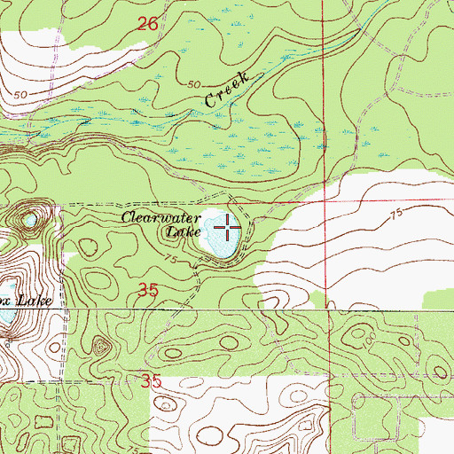 Topographic Map of Clearwater Lake, FL