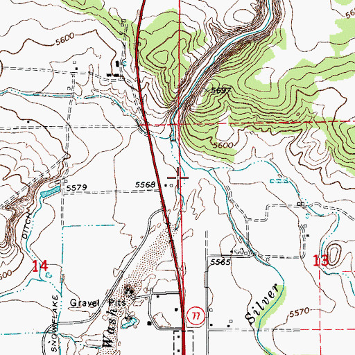 Topographic Map of Cottonwood Wash, AZ