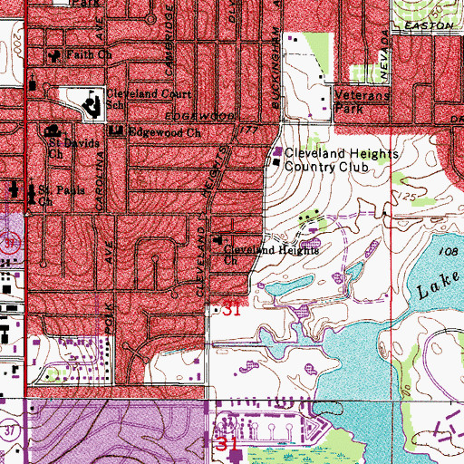 Topographic Map of Cleveland Heights Church, FL