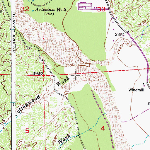 Topographic Map of Cottonwood Wash, AZ