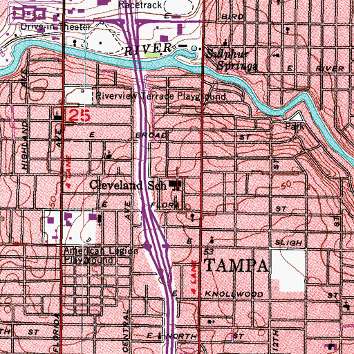 Topographic Map of Cleveland Elementary School, FL