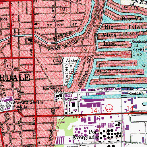 Topographic Map of Cliff Lake, FL