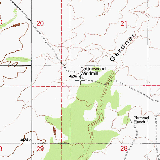 Topographic Map of Cottonwood Windmill, AZ