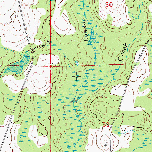 Topographic Map of Coates Branch, FL