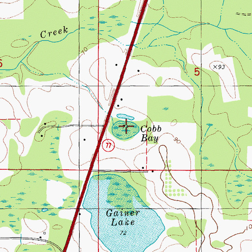 Topographic Map of Cobb Bay, FL