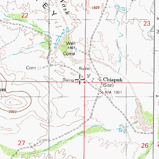 Topographic Map of Chiapuk, AZ