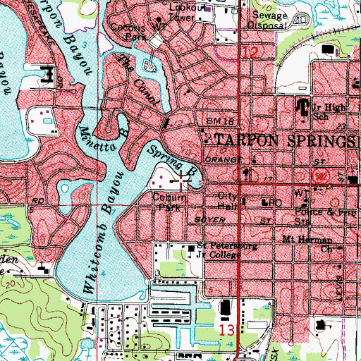 Topographic Map of Coburn Park, FL