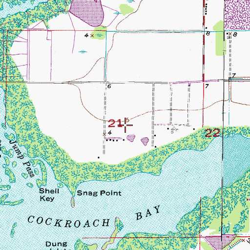 Topographic Map of Cockroach Bay, FL