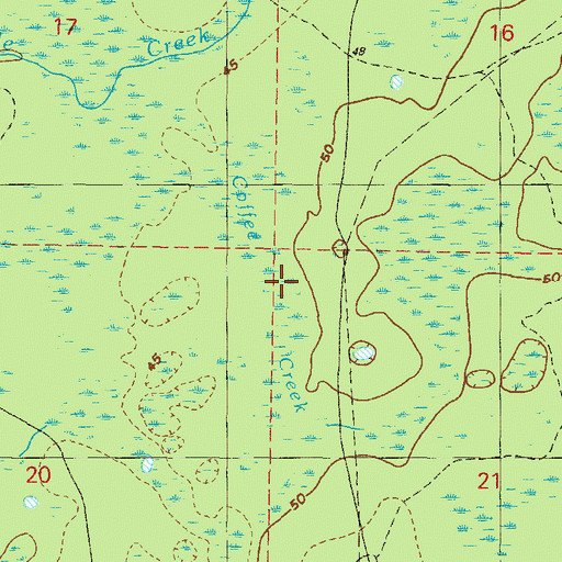 Topographic Map of Coffee Creek, FL
