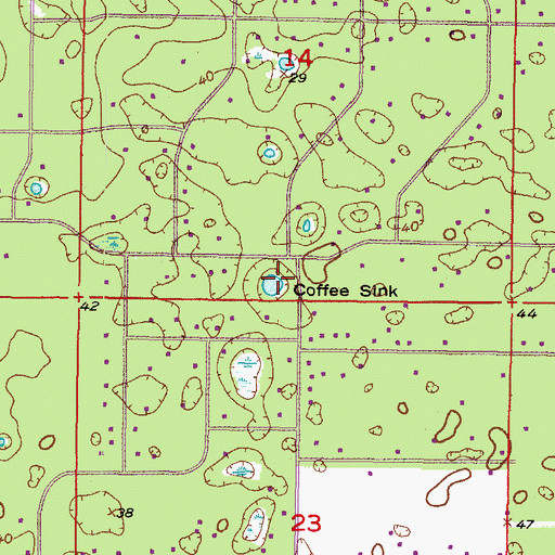 Topographic Map of Coffee Sink, FL
