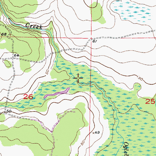 Topographic Map of Coker Creek, FL