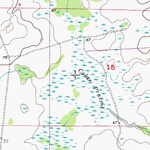 Topographic Map of Coker Prairie, FL