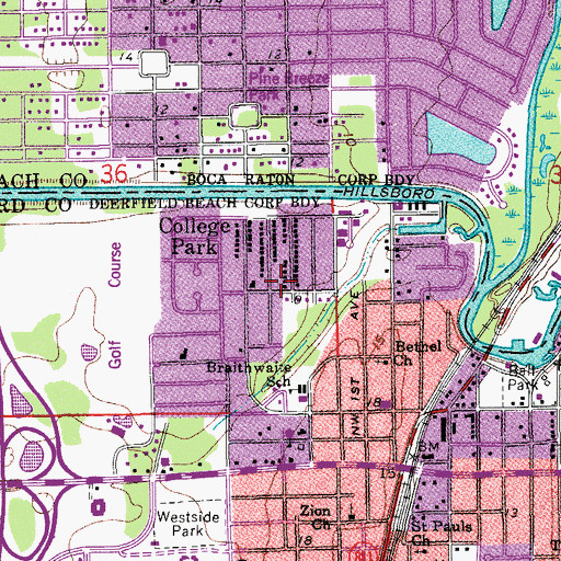 Topographic Map of College Park, FL