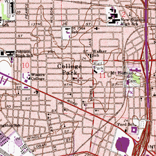 Topographic Map of College Park, FL