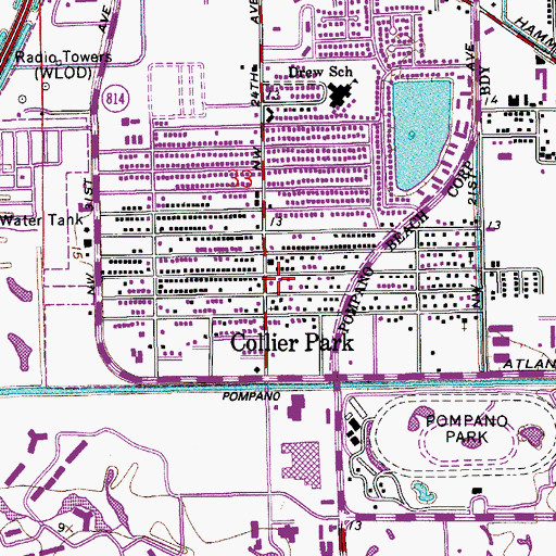 Topographic Map of Collier Park, FL