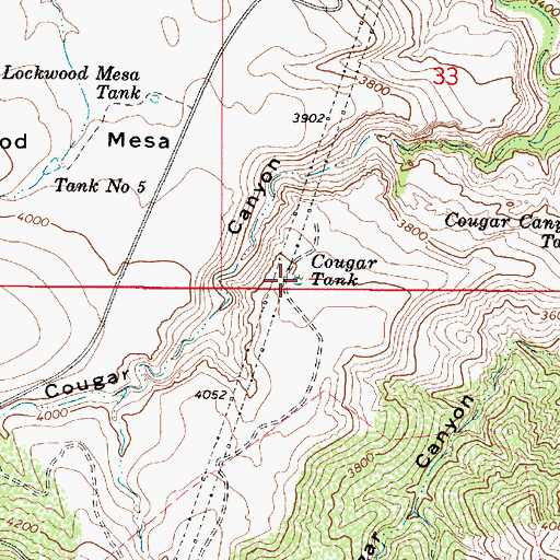 Topographic Map of Cougar Tank, AZ