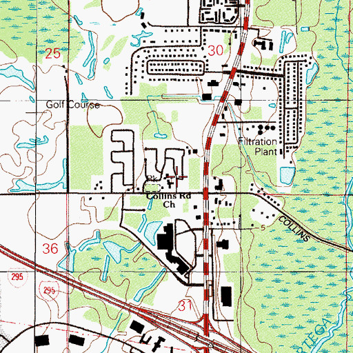 Topographic Map of Collins Road Church, FL