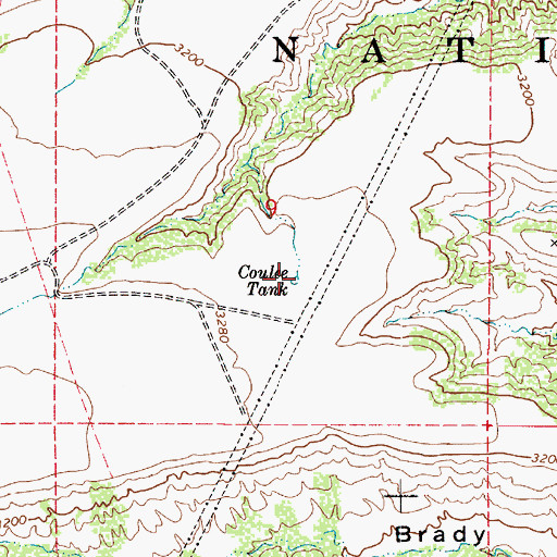 Topographic Map of Coulee Tank, AZ