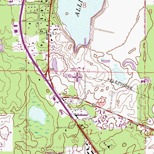 Topographic Map of Columbia High School, FL