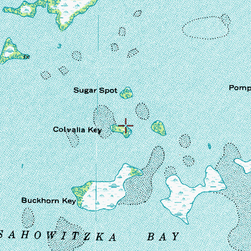 Topographic Map of Colvalia Key, FL