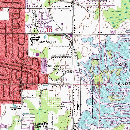 Topographic Map of Combee Park, FL