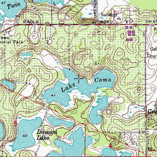 Topographic Map of Lake Como, FL