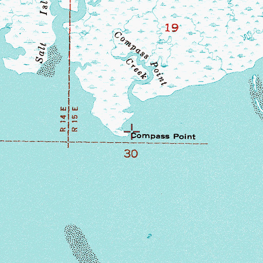 Topographic Map of Compass Point, FL