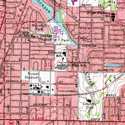 Topographic Map of Comprehensive Junior High School, FL