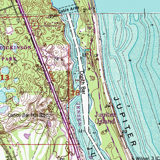 Topographic Map of Conch Bar, FL