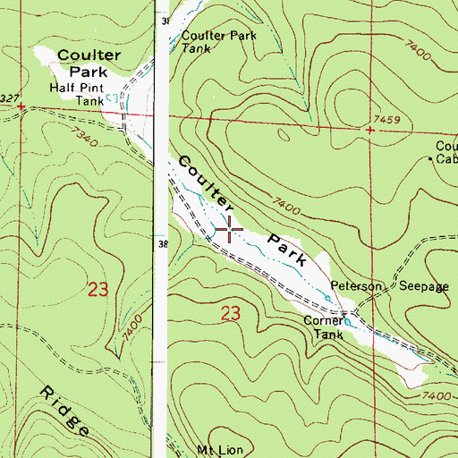 Topographic Map of Coulter Park, AZ