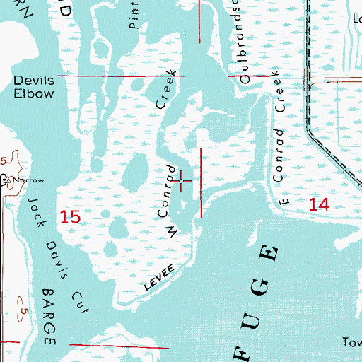 Topographic Map of Conrad Creek, FL
