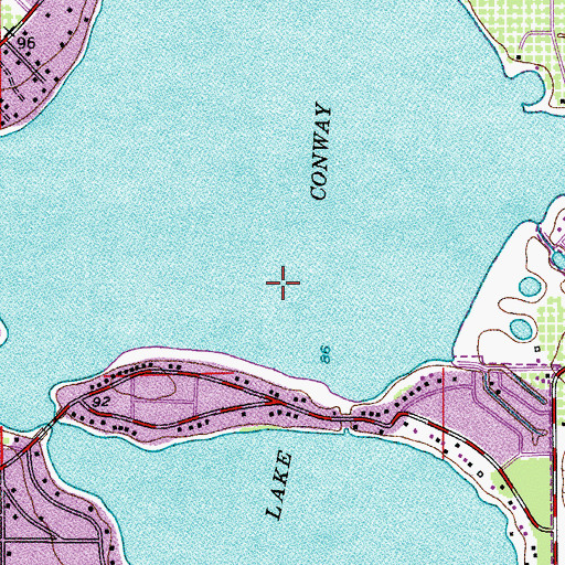 Topographic Map of Lake Conway, FL