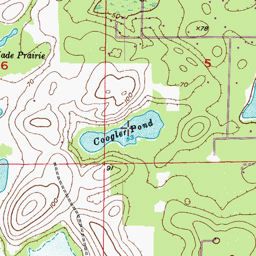 Topographic Map of Coogler Pond, FL