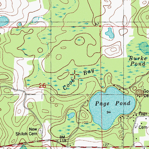 Topographic Map of Cook Bay, FL