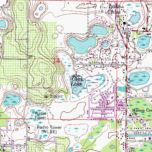 Topographic Map of Cook Lake, FL