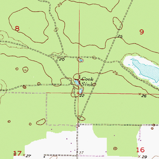 Topographic Map of Cook Sink, FL