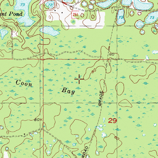 Topographic Map of Coon Bay, FL