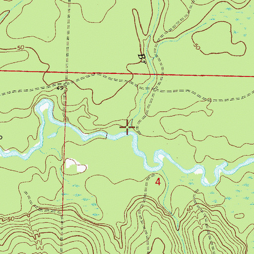 Topographic Map of Coon Camp Branch, FL
