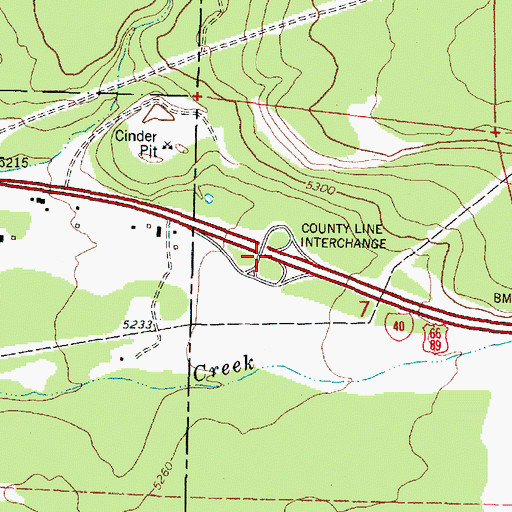 Topographic Map of Country Line Interchange, AZ