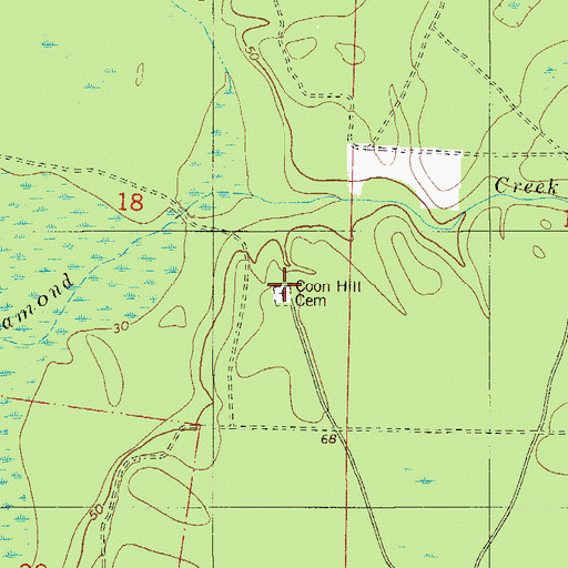 Topographic Map of Coon Hill Cemetery, FL