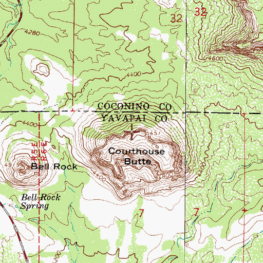 Topographic Map of Courthouse Butte, AZ