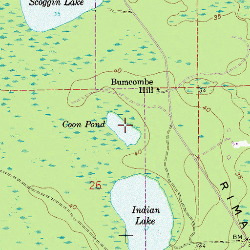 Topographic Map of Coon Pond, FL