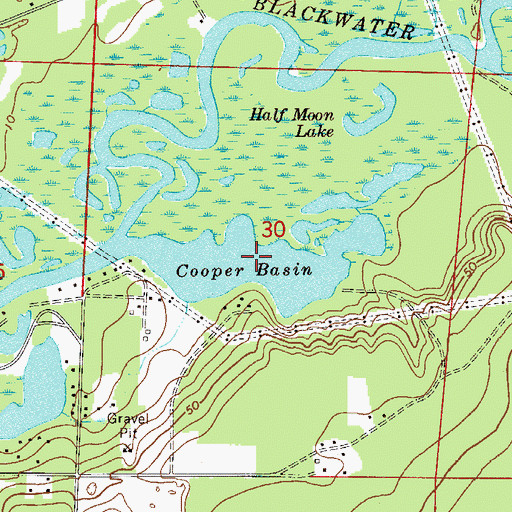 Topographic Map of Cooper Basin, FL