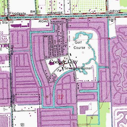 Topographic Map of Cooper City, FL