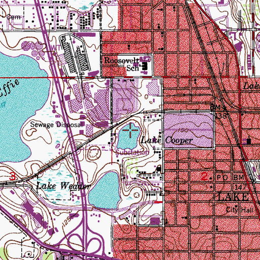 Topographic Map of Lake Cooper, FL