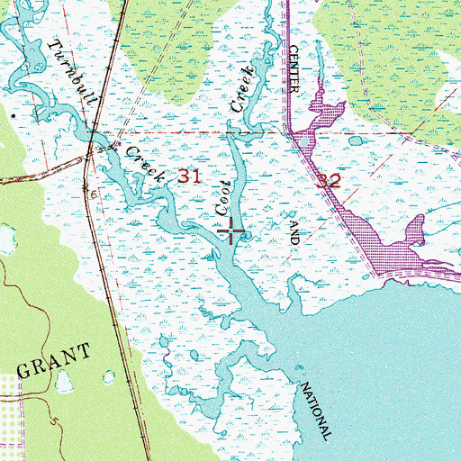 Topographic Map of Coot Creek, FL