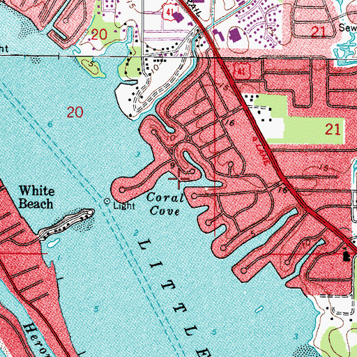Topographic Map of Coral Cove, FL